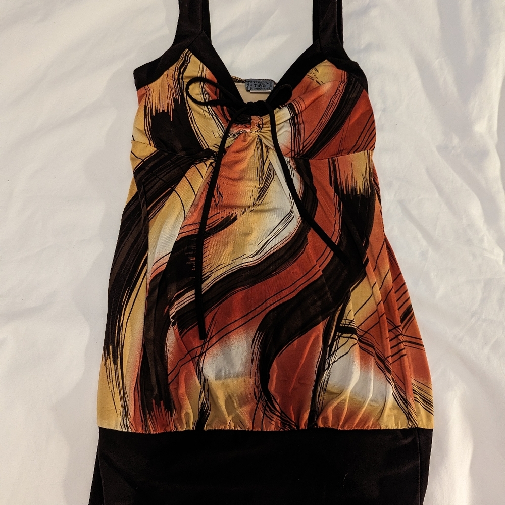 Orange, yellow, and brown Twin blouse size S